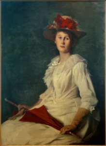 Helene Roederstein esernyővel